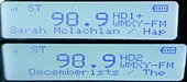 WMXY's HD Radio Channels on a SPARC Radio with PSD. WMXY-HD.jpg