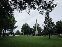 View of Wakefield's Upper Common, with Civil War memorial at center right.