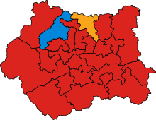 Shipley, shown here after the 2005 general election as the only Conservative constituency in West Yorkshire WestYorkshireParliamentaryConstituency2005Results.svg