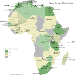 Lokacijska karta svjetske baštine u Africi