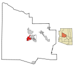 Yavapai County incorporated areas Prescott highlighted.svg