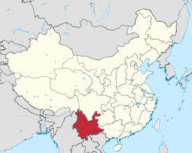 Map shawin the location o Yunnan Province