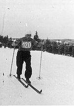 Klaes Karppinen vuoden 1939 MM-kisoissa Zakopanessa helmikuussa 1939.