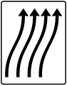 Zeichen 511–23 Verschwenkungs­tafel – ohne Gegenverkehr – vierstreifig nach rechts