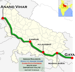 <span class="mw-page-title-main">Gaya–Anand Vihar Garib Rath Express</span>