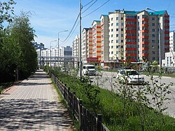 Вид на улицу Лермонтова в Якутске (2017)