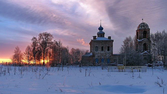 56. Воскресенская церковь, Пазушино, Ярославская область. Автор — Николай Васильевич Белавин