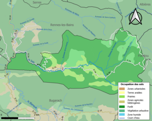 Barevná mapa znázorňující využití půdy.