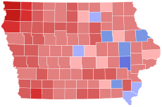 2010 Iowa gubernatorial election results map by county.svg