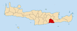 Localização do município de Viánnos em Creta