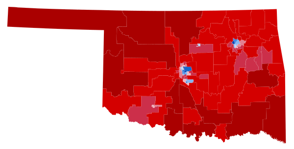 2020 United States presidential election in Oklahoma results map by state house district.svg