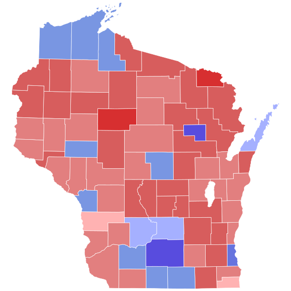 File:2022 Wisconsin Secretary of State election results map by county.svg