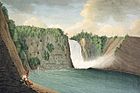 Thomas Davies, Widok na wodospad Montmorency koło Quebecu, 1791
