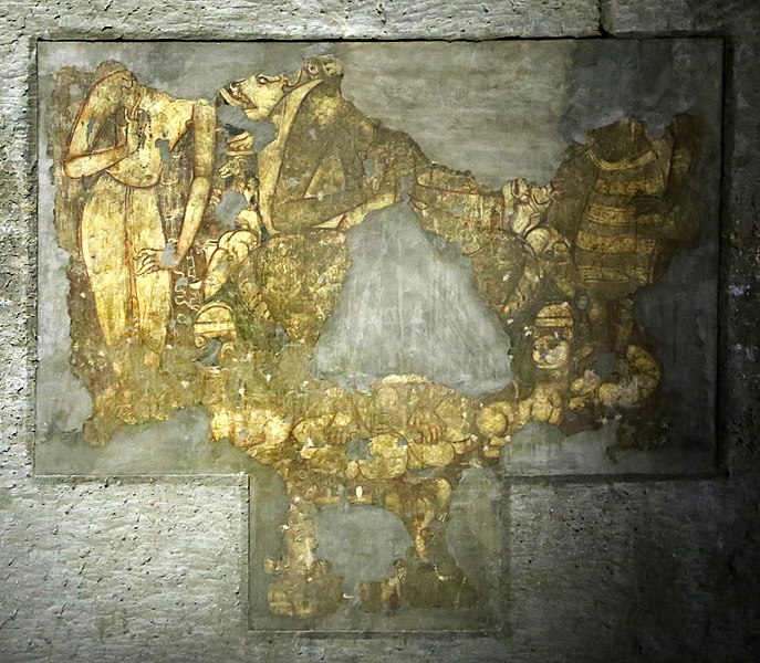 File:Ajanta, grotta 16, vihara del 475-500 dc ca. , interno, affreschi 04.jpg