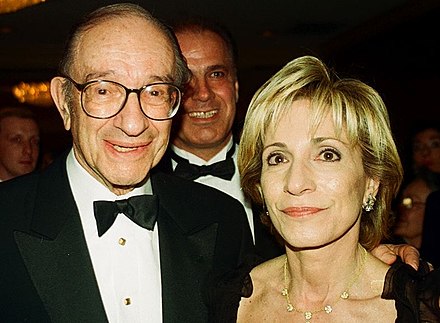 Greenspan and wife Andrea Mitchell in 2000