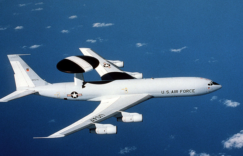 File:An air-to-air view of an E-3A Sentry aircraft equipped with an Airborne Warning and Control System (AWACS) participating in Cope North 82-1A exercises being held at Kadena and Naha Air Bases DF-ST-83-02086.jpg