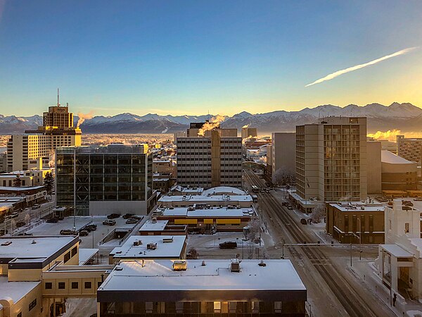 Image: Anchorage Skyline in Winter   Hotel Captain Cook   Anchorage Alaska