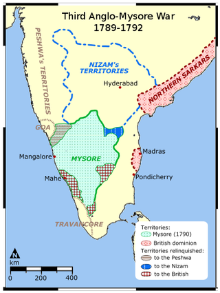 <span class="mw-page-title-main">Third Anglo-Mysore War</span> Conflict between the Kingdom of Mysore and the English East India Company and its allies