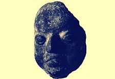 Бронзани одломак античког портрета или статуе римског патрона са Громила у Шипову, Археолошка збирка Фрањевачког самостана у Јајцу, 2. век – 3. век.