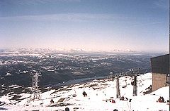 Skiën op de berg Åreskutan mei 2000
