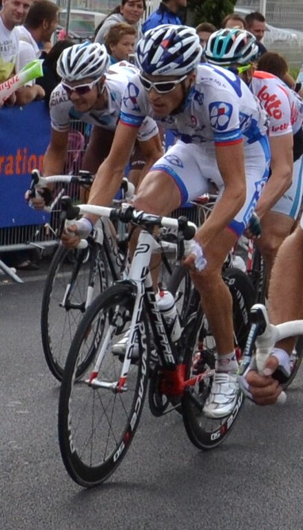 Arnold Jeannesson lors de l'arrivée de la 15e étape du Tour de France 2011 à Montpellier.