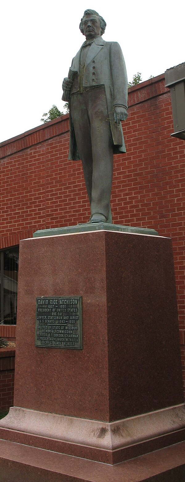 Statue in front of the Clinton County Courthouse, Plattsburg, Missouri