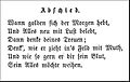 Anfang des Gedichts "Abschied" von August Mayer.