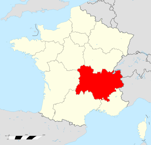 Ligging van de regio in Frankrijk