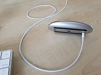 The charging port of the second-generation Magic Mouse is located on its underside, preventing the mouse from being used while charging.