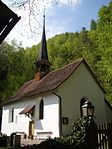 Reformed mountain church with belfry