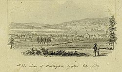 N.E. view of PENNYAN, Yates Co., N.Y. (circa 1856-1860) by John Warner Barber BarberJohnWarnerPennYan.jpg