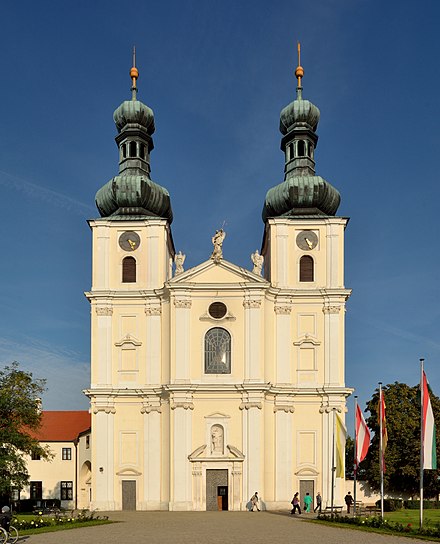 Façade of the Basilica Mariä Geburt in Frauenkirchen