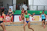 Deutsch: Beachhandball Europameisterschaften 2019 (Beach handball Euro); Tag 2: 3. Juli 2019 – Frauen, Vorrunde Gruppe D, Ukraine-Deutschland 2:0 (23:22, 32:24) English: Beach handball Euro; Day 2: 3 July 2019 – Women Preliminary Round Group D – Ukraine-Germany 2:0 (23:22, 32:24)