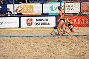 Deutsch: Beachhandball Europameisterschaften 2019 (Beach handball Euro); Tag 2: 3. Juli 2019 – Frauen, Vorrunde Gruppe D, Ukraine-Deutschland 2:0 (23:22, 32:24) English: Beach handball Euro; Day 2: 3 July 2019 – Women Preliminary Round Group D – Ukraine-Germany 2:0 (23:22, 32:24)