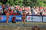 Deutsch: Beachhandball Europameisterschaften 2019 (Beach handball Euro); Tag 4: 5. Juli 2019 – Frauen, Viertelfinale, Spanien-Ungarn 1:2 (14:16, 26:16, 2:5) English: Beach handball Euro; Day 4: 5 July 2019 – Quarter Final Women – Spain-Hungary 1:2 (14:16, 26:16, 2:5)