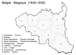 Belgium between 1830 and 1839 Belgie - Belgique (1830-1839).png