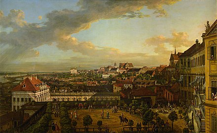 Varsovie et le palais royal de Varsovie en 1773, tableau de Bernardo Bellotto, conservé au musée national de Varsovie.