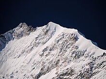 Vue du Biancograt avec le piz Bernina à gauche.