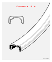 Endrick Rim as fitted to sports bicycles from the 1930s, 40s and 50s, forerunner of modern-day rim brakes Bicycle rim diagrams 03.png