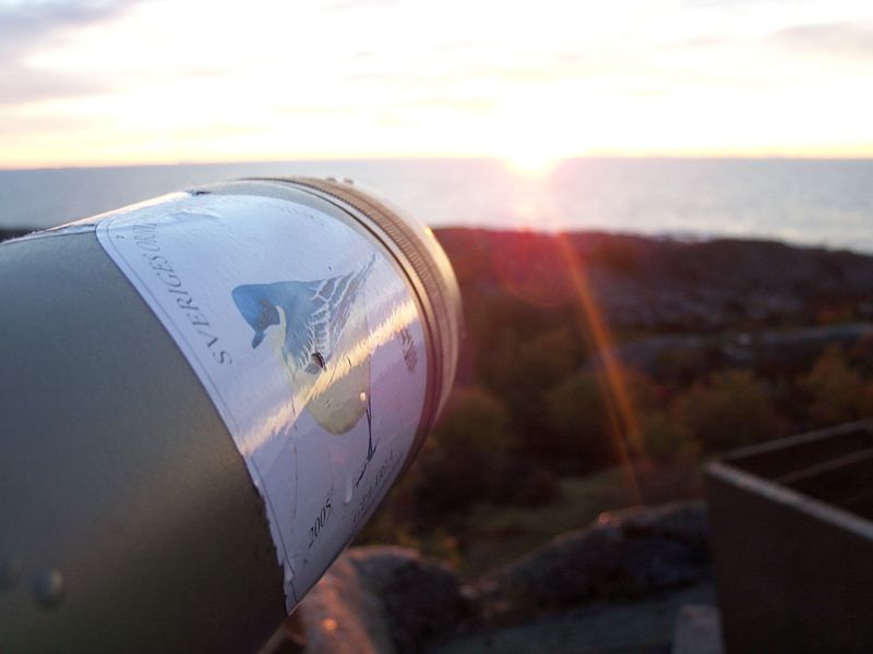 File:Birdwatching in sunrise, south cape of Landsort-5.JPG