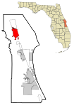 Brevard County Florida Incorporated and Unincorporated areas Titusville Highlighted.svg