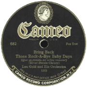 Lou Goldner et son orchestre - Ramenez ces jours de bébé Rock-a-Bye, 1925