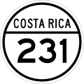 Roadshield of Costa Rica National Secondary Route 231