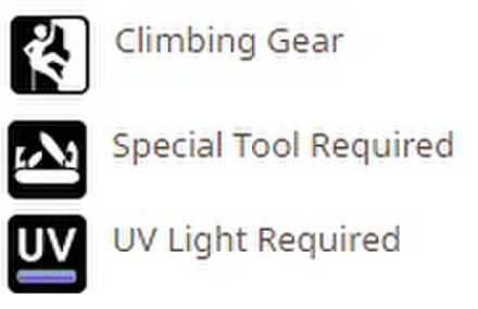 Examples of how certain geocaches may be classified in instances in which there might be some risks involved and/or when additional equipment might be needed to locate them