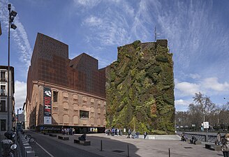 The green wall of the Caixa Forum Madrid