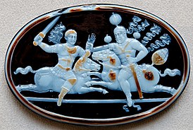 Камея с изображением поединка шахиншаха Шапура I с императором Валерианом I