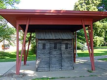 Guard house under protective roof Camp Randall prisoner housing.jpg