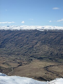 View into the valley of the Cardrona River