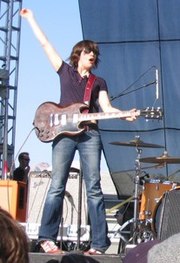 Carrie Brownstein from the punk-indie band Sleater-Kinney, performing at Vegoose in 2005 Carrie Brownstein.jpg