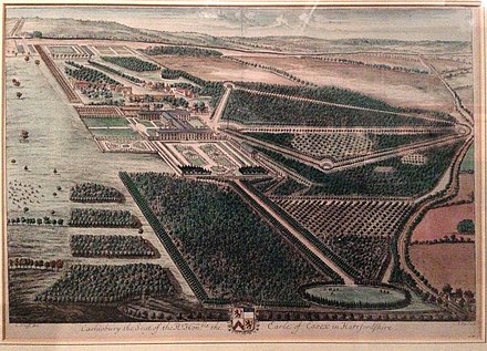 Cassiobury House Estate engraving by Johannes Kip and Leonard Knyff (1707) now in the Watford Museum